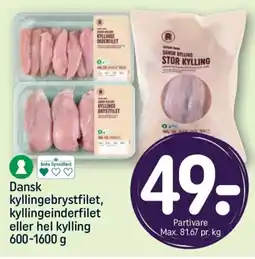 REMA 1000 Dansk kyllingebrystfilet, kyllingeinderfilet eller hel kylling tilbud