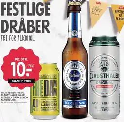 MENY WARSTEINER FRESH, CLAUSTHALER ELLER ESTRELLA DAMM LEMON ALKOHOLFRI tilbud