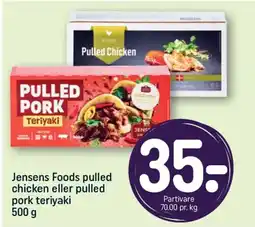 JENSENS Foods pulled chicken eller pulled pork teriyaki