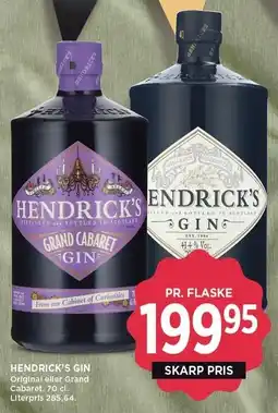 MENY HENDRICK'S GIN tilbud