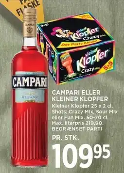 CAMPARI ELLER KLEINER KLOPFER