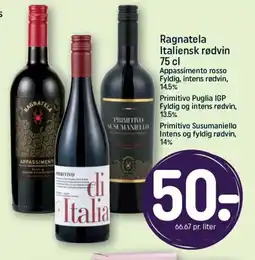 REMA 1000 Ragnatela Italiensk rødvin tilbud