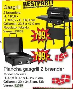Harald Nyborg Gasgrill eller Plancha gasgrill 2 brænder tilbud