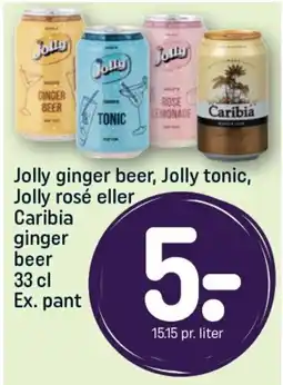 REMA 1000 Jolly ginger beer, Jolly tonic, Jolly rosé eller Caribia ginger beer tilbud