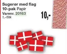 Harald Nyborg Sugerør med flag 10-pak tilbud
