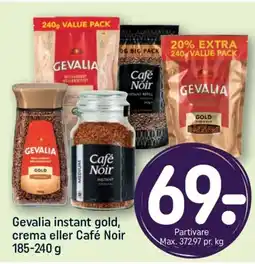 REMA 1000 GEVALIA instant gold, crema eller Café Noir tilbud
