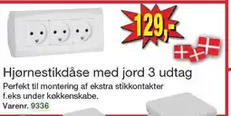 Harald Nyborg Hjørnestikdåse med jord 3 udtag tilbud