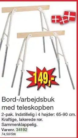 Harald Nyborg Bord-/arbejdsbuk med teleskopben tilbud