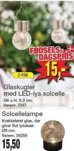 Harald Nyborg Glaskugler med LED-lys solcelle tilbud