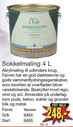 Harald Nyborg Sokkelmaling 4 L tilbud