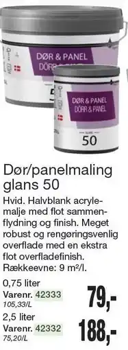 Harald Nyborg Dør/panelmaling glans 50 tilbud