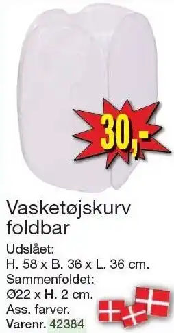 Harald Nyborg Vasketøjskurv foldbar tilbud