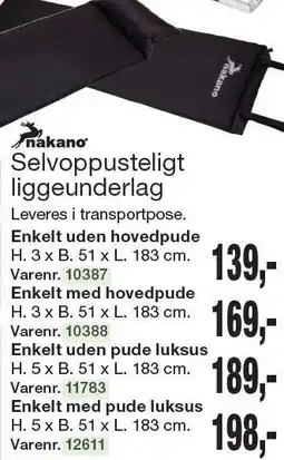 Harald Nyborg Selvoppusteligt liggeunderlag tilbud