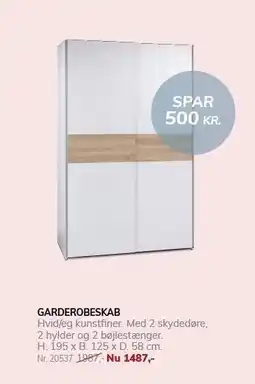 Daells Bolighus GARDEROBESKAB tilbud