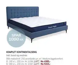 Daells Bolighus KOMPLET KONTINENTALSENG tilbud