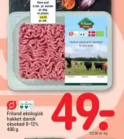 REMA 1000 Friland økologisk hakket dansk oksekød 8-12% tilbud