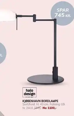 Daells Bolighus KJØBENHAVN BORDLAMPE tilbud