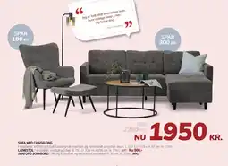 Daells Bolighus SOFA MED CHAISELONG, LÆNESTOL ELLER SEAFORD SOFABORD tilbud