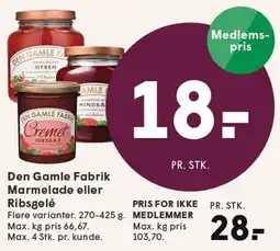 SPAR Den Gamle Fabrik Marmelade eller Ribsgelé tilbud