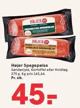 SPAR Højer Spegepølse tilbud
