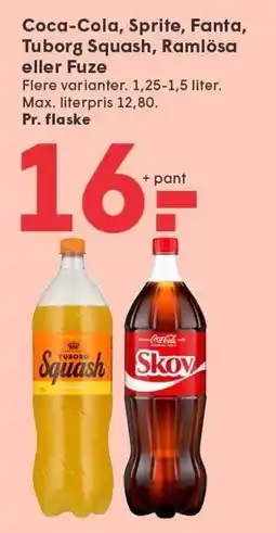SPAR Coca-Cola, Sprite, Fanta, Tuborg Squash, Ramlösa eller Fuze tilbud