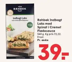 Rahbek Indbagt Laks med Spinat i Cremet Flødesauce