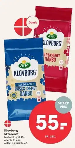 SPAR Klovborg Skæreost tilbud