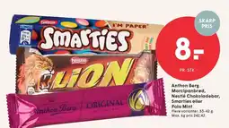 SPAR Anthon Berg Marcipanbrød, Nestlé Chokoladebar, Smarties eller Polo Mint tilbud