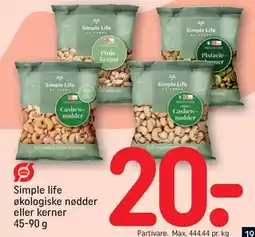 REMA 1000 Simple life økologiske nødder eller kerner tilbud