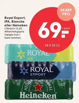 SPAR Royal Export, IPA, Blanche eller Heineken tilbud