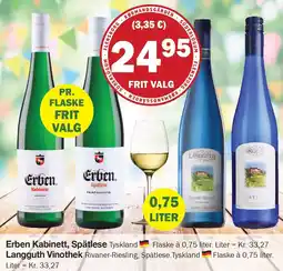 Købmandsgården Erben kabinett, spätlese, Langguth Vinothek tilbud