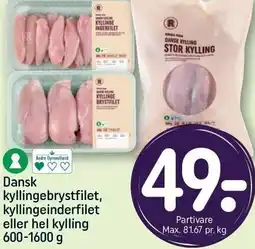 REMA 1000 REMA 1000 Dansk kyllingebrystfilet, kyllingeinderfilet eller hel kylling tilbud