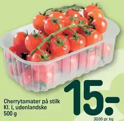 REMA 1000 Cherrytomater på stilik Kl. i, udelandske 500 g tilbud