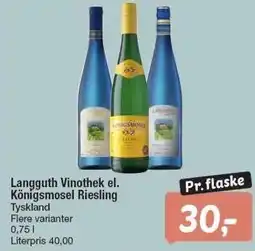 Fakta Tyskland Langguth Vinothek el. Königsmossel Riesling tilbud