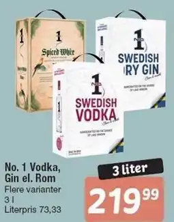 Fakta Tyskland No. 1 vodka, Gin el. Rom tilbud