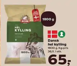 Kvickly Dansk hel kylling tilbud