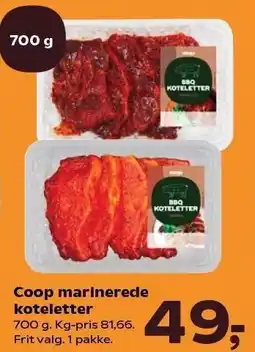 Kvickly Coop marinerede koteletter tilbud