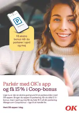 Kvickly Parkér med OK's app og få 15% i Coop-bonus tilbud