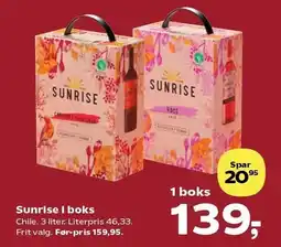 Kvickly Sunrise i boks tilbud