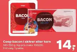 Kvickly Coop bacon i skiver eller tern tilbud
