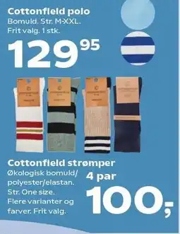 Kvickly Cottonfield strømper - 4 par tilbud