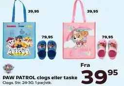 PAW PATROL clogs eller taske