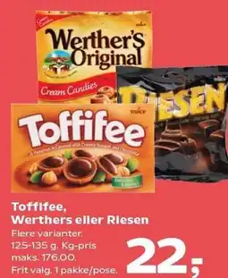 Kvickly Toffifee, Werthers eller Riesen tilbud