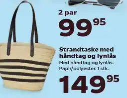 Strandtaske med håndtag og lynlås