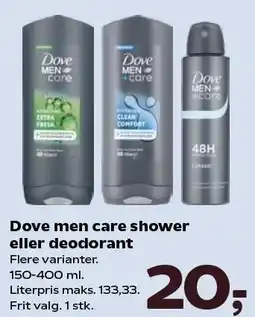 Kvickly Dove men care shower eller deodorant tilbud