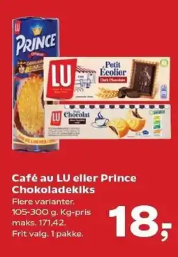 Kvickly Café au LU eller Prince Chokoladekiks tilbud