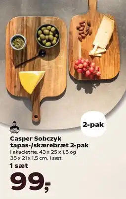 Kvickly Casper Sobczyk tapas-/skærebræt 2-pak tilbud