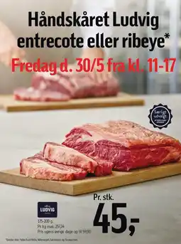 Føtex Håndskrevet Ludvig entrecote eller ribeye 175-200 g tilbud