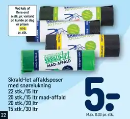 Skrald-let affaldsposer med snørelukning