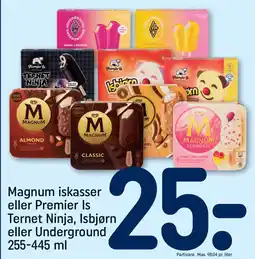 REMA 1000 Magnum iskasser eller Premier Is Ternet Ninja, Isbjørn eller Underground tilbud